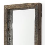 Homeroots - 12" Brown Solid Wood Framed Accent Mirror - Image 3