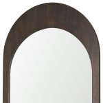 Homeroots - 48" Brown Solid Wood Arch Framed Accent Mirror - Image 4