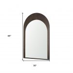 Homeroots - 48" Brown Solid Wood Arch Framed Accent Mirror - Image 5