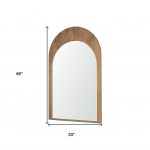 Homeroots - 48" Light Brown Solid Wood Arch Framed Accent Mirror - Image 5