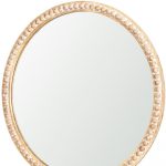 Homeroots - 30" Natural Solid Wood Beaded Round Framed Accent Mirror - Image 4