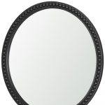 Homeroots - 30" Black Solid Wood Beaded Round Framed Accent Mirror - Image 4