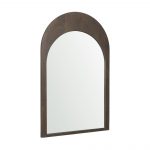 Homeroots - 36" Brown Solid Wood Arch Framed Accent Mirror - Image 4
