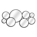 Homeroots - Set Of Eight Black Metal Round Cojoined Accent Mirrors - Image 2