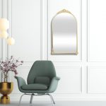 Homeroots - 34" Gold Metal Arch Accent Mirror - Image 8