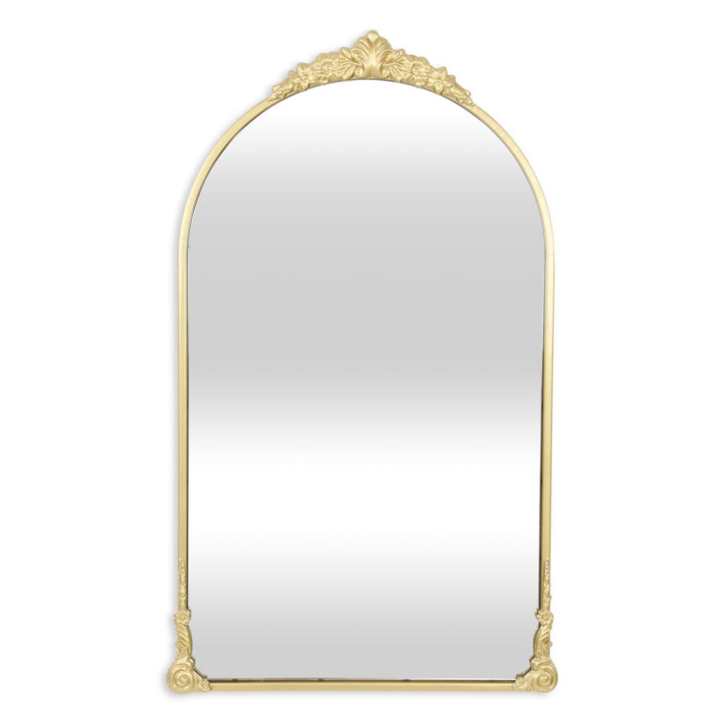 Homeroots - 34" Gold Metal Arch Accent Mirror