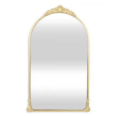 Homeroots - 34" Gold Metal Arch Accent Mirror