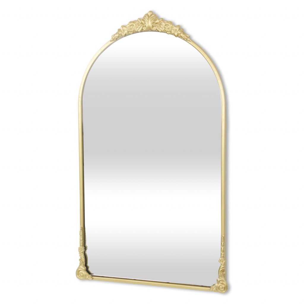 Homeroots - 34" Gold Metal Arch Accent Mirror