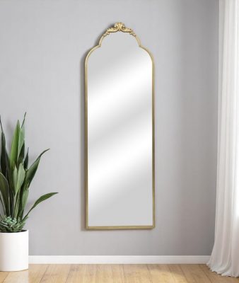 Homeroots - 65" Gold Metal Arch Full Length Hanging Mirror