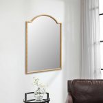 Homeroots - 32" Gold Metal Beaded Arch Accent Mirror - Image 9