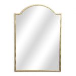 Homeroots - 32" Gold Metal Beaded Arch Accent Mirror - Image 2