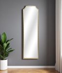 Homeroots - 64" Gold Metal Beaded Arch Full Length Hanging Mirror