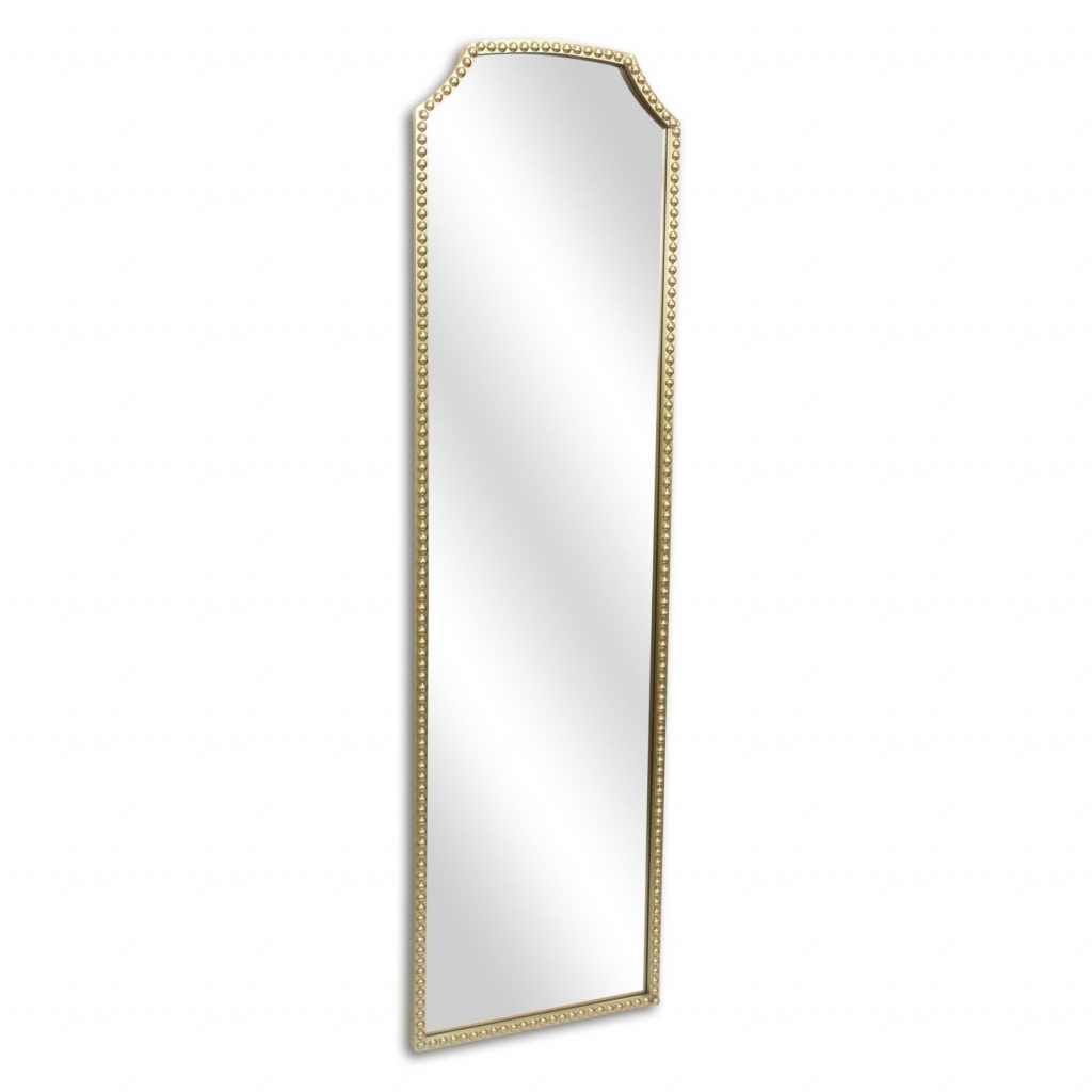 Homeroots - 64" Gold Metal Beaded Arch Full Length Hanging Mirror