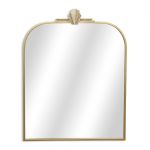 Homeroots - 31" Gold Metal Art Deco Arch Accent Mirror