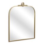 Homeroots - 31" Gold Metal Art Deco Arch Accent Mirror - Image 3
