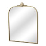 Homeroots - 31" Gold Metal Art Deco Arch Accent Mirror - Image 4