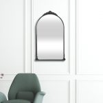 Homeroots - 34" Black Metal Arch Accent Mirror - Image 9