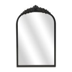 Homeroots - 16" Black Metal Arch Accent Mirror