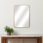 Homeroots - 32" Gold Metal Beaded Accent Mirror