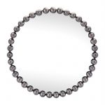 Homeroots - 24" Dark Gray Iron Beaded Round Accent Mirror - Image 2