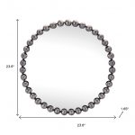Homeroots - 24" Dark Gray Iron Beaded Round Accent Mirror - Image 5