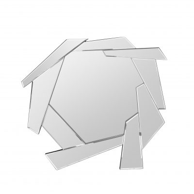 Homeroots - 37" Silver Abstract Frameless Accent Mirror