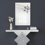 Homeroots - 39" Silver Geo Lines Frameless Accent Mirror - Image 6