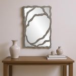 Homeroots - 44" Gray Wood Free Form Framed Accent Mirror - Image 2