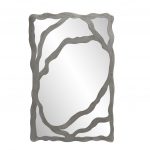 Homeroots - 44" Gray Wood Free Form Framed Accent Mirror