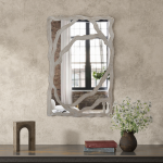 Homeroots - 44" Gray Wood Free Form Framed Accent Mirror - Image 5