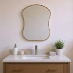 Homeroots - 39" Gold Abstract Wavy Geometric Framed Accent Mirror