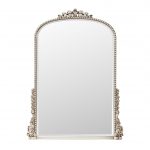 Homeroots - 34" Silver Baroque Arch Ornate Framed Accent Mirror - Image 3