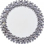 Homeroots - 20" Silver Round Faux Crystal Bling Framed Accent Mirror - Image 3