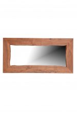 Homeroots - 24" Brown Solid Wood Freestanding and Wall Mount Accent Mirror