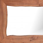 Homeroots - 24" Brown Solid Wood Freestanding and Wall Mount Accent Mirror - Image 6