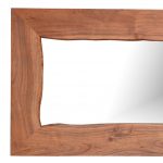 Homeroots - 24" Brown Solid Wood Freestanding and Wall Mount Accent Mirror - Image 7