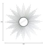 Homeroots - 32" Silver Metal Sunburst Geometric Framed Accent Mirror - Image 5