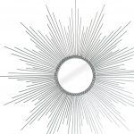 Homeroots - 32" Silver Metal Sunburst Geometric Framed Accent Mirror - Image 2