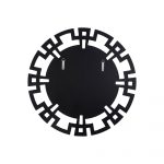 Homeroots - 32" Silver Glass Round Art Deco Geo Framed Accent Mirror - Image 3