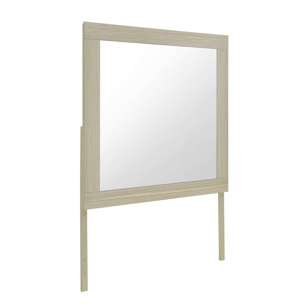 Homeroots - 35" Natural Wood Square Frame Mounted Dresser Mirror