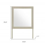 Homeroots - 35" Natural Wood Square Frame Mounted Dresser Mirror - Image 9