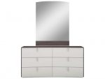 Whiteline Modern - Berlin Berlin Chestnut Light Grey Rectangular Wall Mirror - Image 2