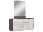 Whiteline Modern - Berlin Berlin Chestnut Light Grey Rectangular Wall Mirror - Image 3