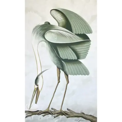 Zentique - Light Green Heron Bird II 36"x 60" Wall Art