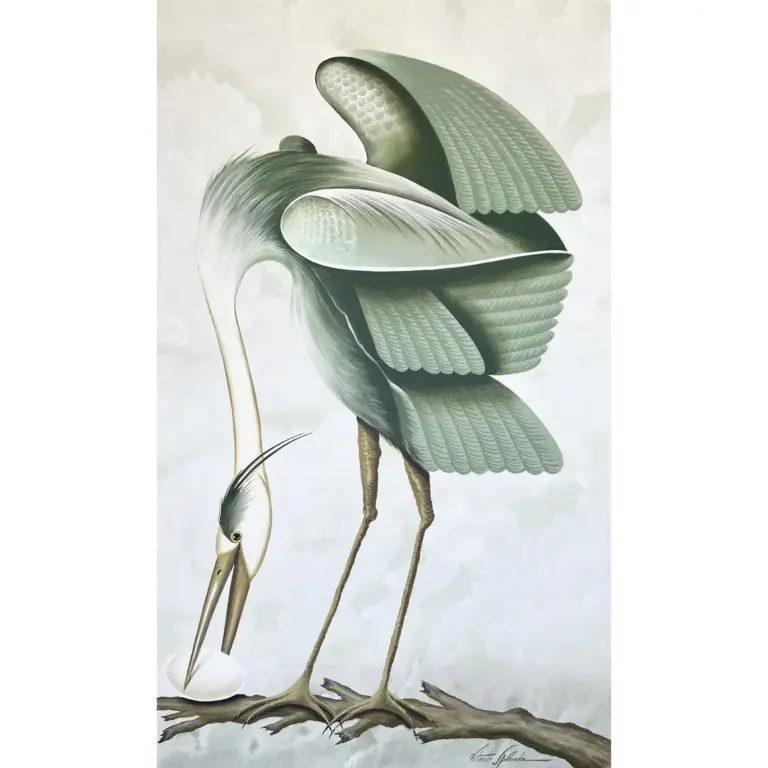 Zentique - Light Green Heron Bird II 36"x 60" Wall Art