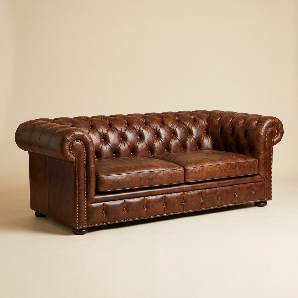 Heritage leather sofa handcrafted with premium materials