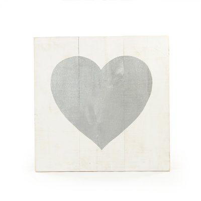 3ft Single Panel Heart Silver