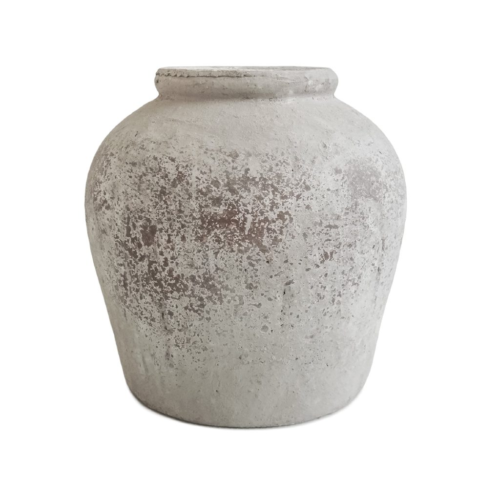 Distressed Grey Jar