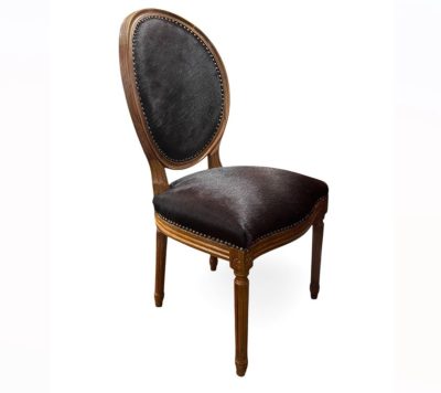 Zentique - Medallion Cowhide Chair B004 E106 Cow BL