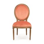 Zentique - Salmon Velvet Medallion Side Chair